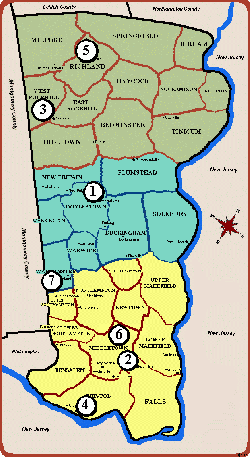 Map of hospital locations in Bucks County